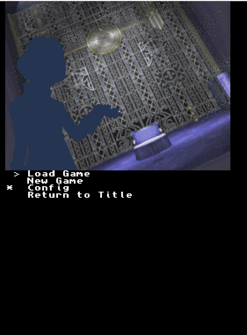 screenshot of menu screen
