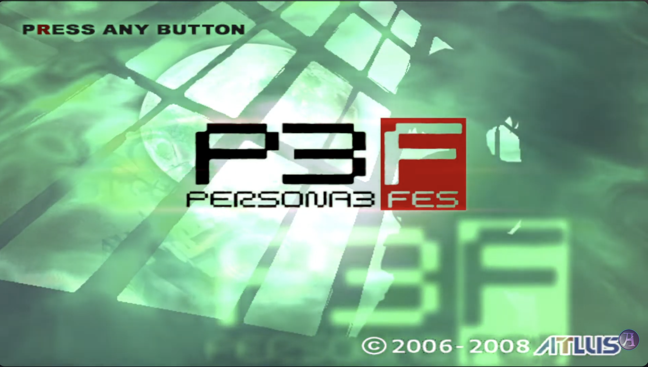 image of Persona 3 FES title screen
