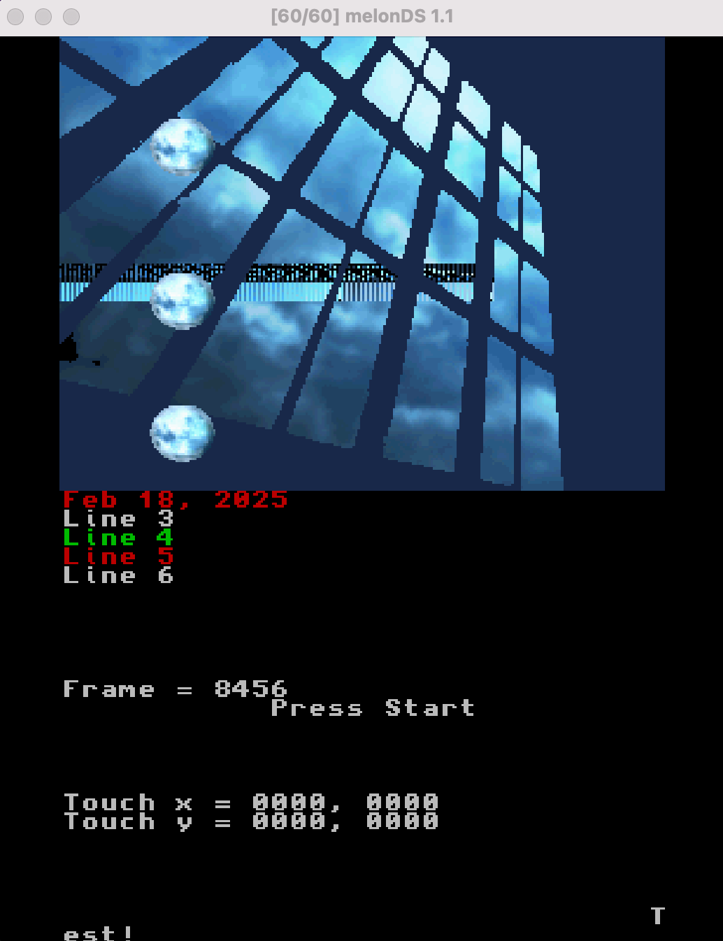screenshot of DS screen